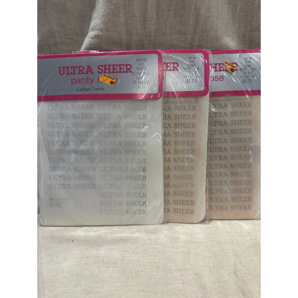 Bundle of Pantyhose Ultra Sheer 3 Pair Extra Tall 6' 190 pounds